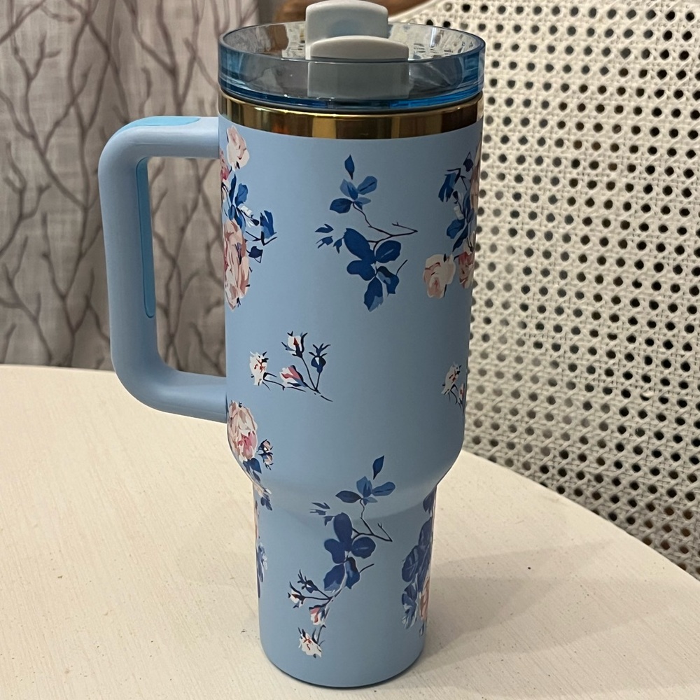 Blue Floral 40oz Tumbler - Picture 3 of 6